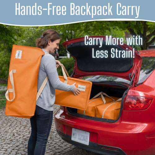VENO 10 Pack Heavy Duty Moving Bags with Backpack Straps, Zippers & Handles, Extra Large Packing Bags for College Dorm Essentials, Moving Supplies Alternative to Cardboard Moving Boxes - Image 4