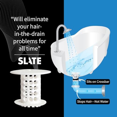 TubShroom Bathtub Drain Hair Catcher – In-Drain Tub Strainer & Clog Prevention Protector, Fits Standard 1.4”–1.75” Tub Drains, Easy Clean, Captures Human & Pet Hair out of Sight (White) - Image 4