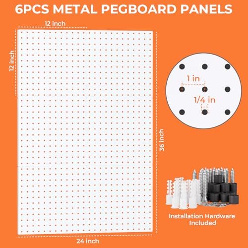 INCLY 90PCS Metal Peg Board Kit with 1/4" Pegboard Accessories - Image 2