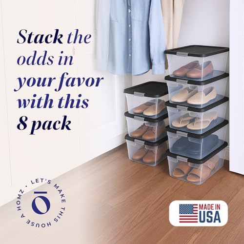 HOMZ Snaplock, Small Clear Plastic Storage Organizer Bins with Lids, 8 Pack - Image 2