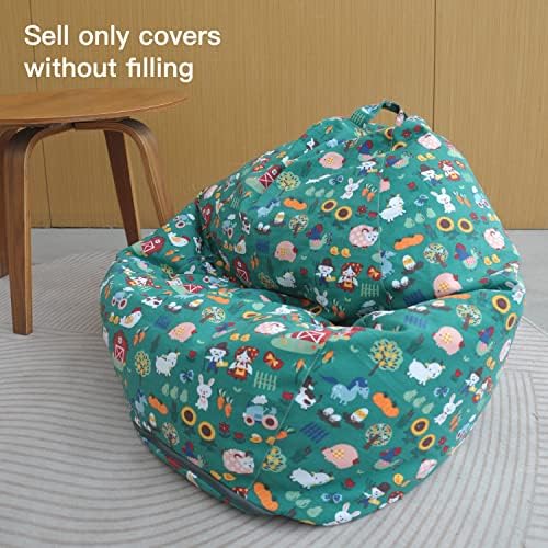 YuppieLife Stuffed Animal Storage Bean Bag Cover, 27" Velvet Toy Organizer - Image 2