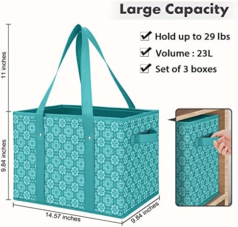 Reusable Grocery Bags 6 Pack, Foldable & Water Resistant Shopping Bags - Image 4