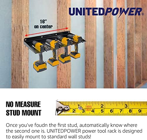 UNITEDPOWER Electric Drill Storage Rack, Holds 4 Drills, Wall Mounted Power Tool Organizer for Battery Powered Hand Tools, Workshop, Shed, Garage, Home (Drill Rack) - Image 5