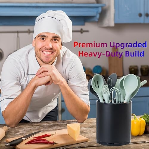 LIBODOUR Kitchen Utensil Holder,Extra Large 360°Rotating For Countertop - Image 2