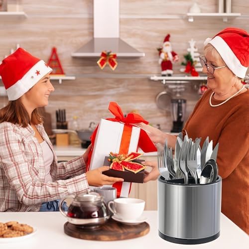 LIBODOUR Kitchen Utensil Holder,360°Rotating For Countertop Spoon Organizer - Image 2
