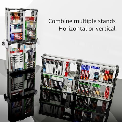 ADZ Universal Game Holder – 46 Game Storage Tower Rack for PS2 PS3 PS4 PS5 PSP Xbox 360 Xbox One Series X Wii Switch Games DVD and Blu-Ray Disks. Includes 2 Controller Mounts (Black) - Image 7