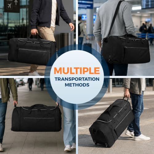 uarition 70L Foldable Rolling Duffle Bag with Wheels - Image 6