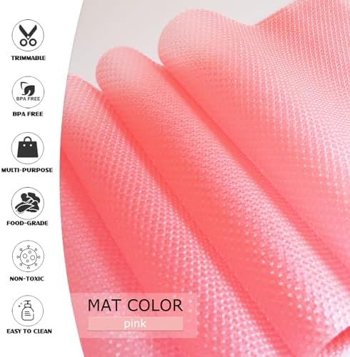 20Pcs Refrigerator Liners, Washable Fridge Liner Shelf Mats Refrigerator Pads for Cupboard Cabinet Drawer Home Kitchen Accessories Organization (Pink) - Image 4