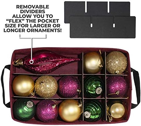 612 Vermont Christmas Ornament Storage Box, Holds 60-3 Inch Ornaments - Image 3