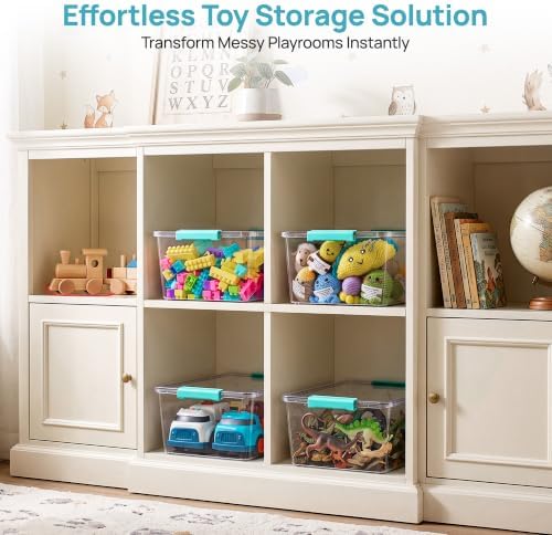 Vtopmart 4 Pack 12 Qt Clear Craft Storage Bins with Lids and Latches - Image 6