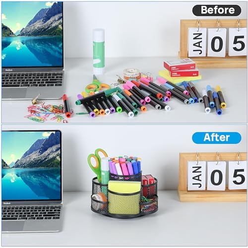 Topwey 360 Rotating Pencil/Pen Holder for Desk in Black - Image 4