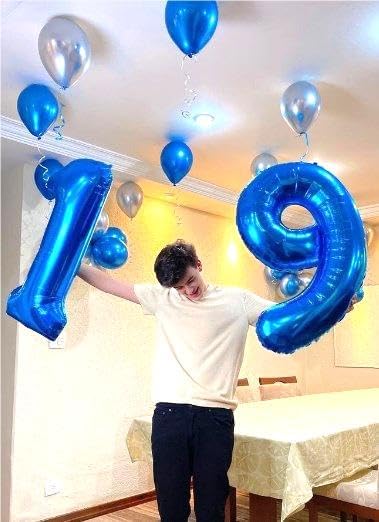 Navy blue Number 1 Balloon 40 inch, Number 1 Birthday Balloon for Boy Girl, Blue Foil One Balloon for 1st 10 11 12 16 18 Birthday Party, Anniversary Celebration Number Balloons Decorations