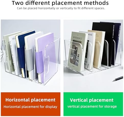 Clear Acrylic Magazine File Holder, 5 Compartment Desk Organizer - Image 7