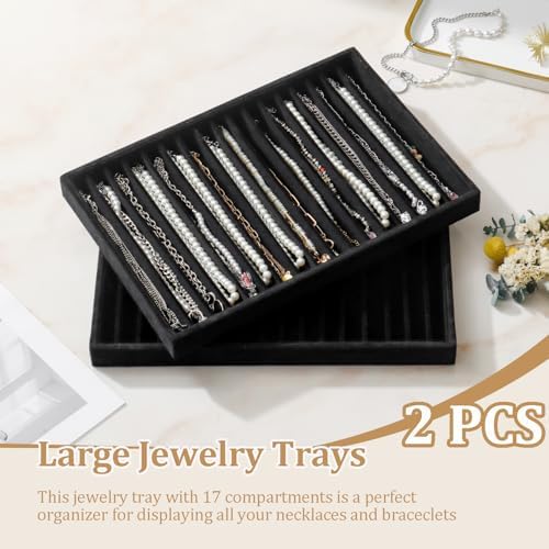 Large Velvet Jewelry Tray Display Drawer Inserts 2 Pack - Image 2