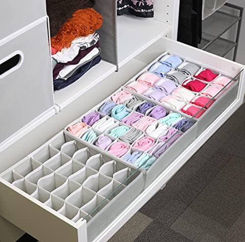 Simple Houseware Sock Drawer Organizer, 3 Pack, Gray - Image 4