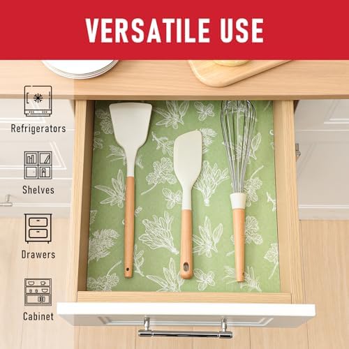 Cooyes Large Refrigerator Liners for Shelves, 12 Pack, 17.7" × 36", Fridge Drawer & Shelf Liners for Kitchen Cabinets Non-Adhesive, Breathable Cloth Material, Keep Produce Fresh Longer, Sage Green - Image 2