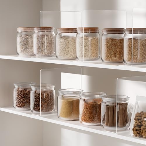 HBlife Acrylic Shelf Dividers for Closet Organization, 6 Pack Clear Sturdy Separate Closet Dividers for Shelves, Adjustable Purse Organizer for Sweater, Shirts, Handbags, Books in Bedroom and Kitchen - Image 7