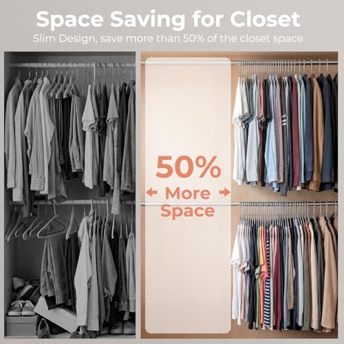HOUSE DAY Grey Plastic Hangers 60 Pack, Slim Space-Saving Clothes Hangers - Image 5