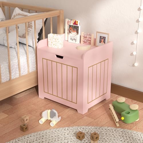 Aenuert Storage Chests, Small Cube Organizer Box,Wooden Entryway Storage (Pink, Without Handles) - Image 3