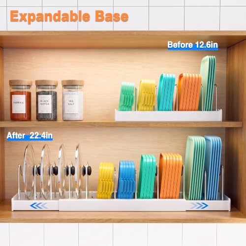Antigo 2 Pack Expandable Pots and Pans Organizer, lid organizer - Image 3