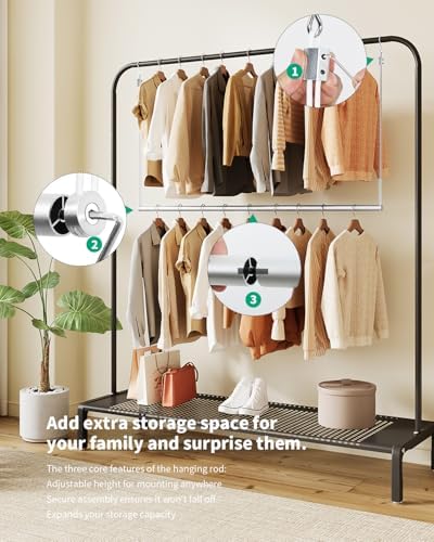 BaiNong Adjustable Closet Hanging Rod 36" Silver Closet Rod Extender - Image 5