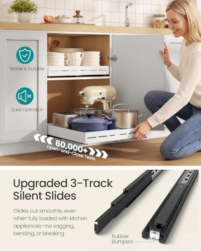 SONGMICS Pull Out Cabinet Organizer, Expandable Carbon Steel Drawers - Image 6
