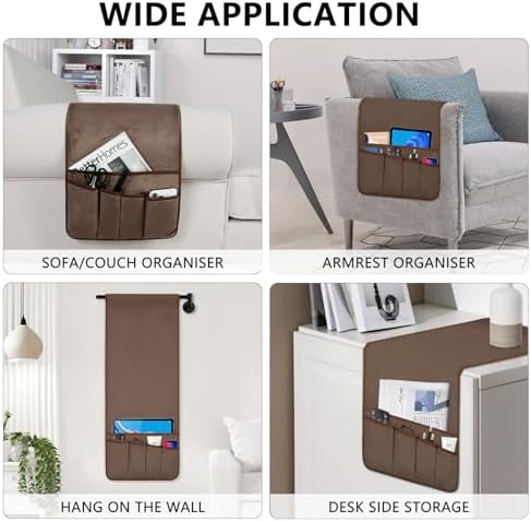 Remote Control Holder for Armchair Caddy, Remote Holder with 5 Pockets - Image 5
