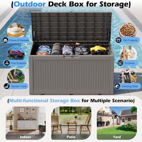 Outdoor Storage Box Waterproof, 110 Gallon Deck Box For Patio Storage - Image 3