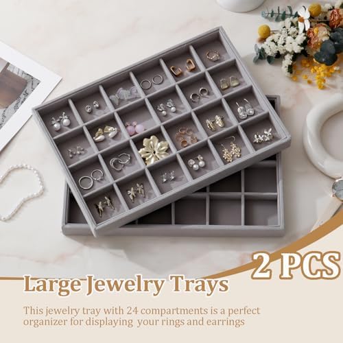 Large Velvet Jewelry Tray Display Drawer Inserts 2 Pack - Image 2