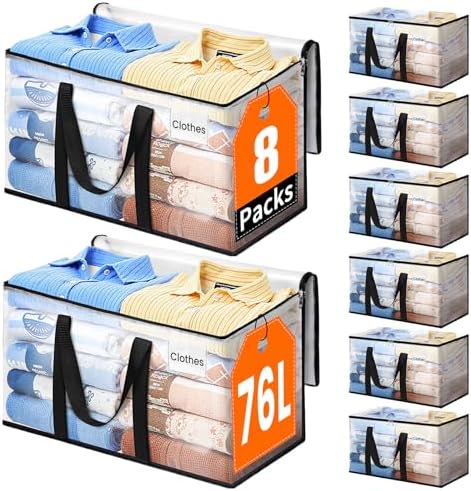 Moving Bags, Extra Large Heavy Duty Storage Bags, 76L, 8 Packs by EpicTotes