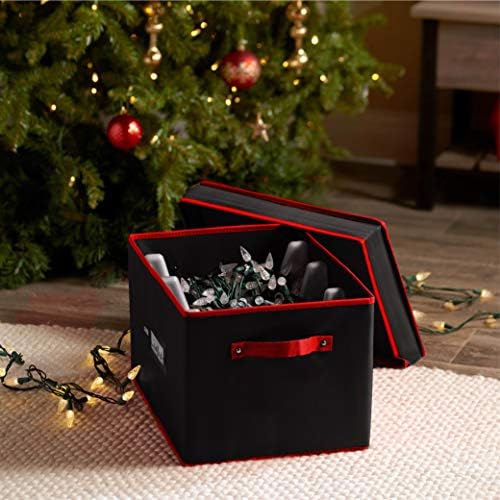 ZOBER Christmas Light Storage Reels - Christmas Light Organizer With 4 Plastic Wheels - Fits 200 Mini Lights Per Spool, Lights Storage - Strong & Durable Material - Stitched Reinforced Handles - Black - Image 2
