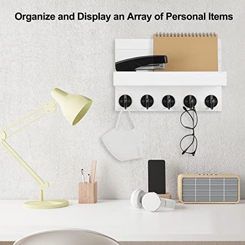 Lwenki Key Holder for Wall, Decorative Key and Mail Holder with Shelf Has Large Key Hooks for Bags, Coats, Umbrella – Paulownia Wood Key Hanger with Mounting Hardware (9.8”W x 6.7”H x 4.2”D) - Image 5