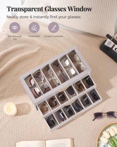Lolalet Sunglasses Organizer Case for Women, Eyeglass Storage Holder - Image 3