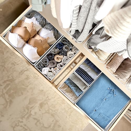 Simple Houseware Underwear Drawer Organizer, Set of 6, Gray - Image 5