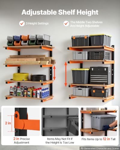 VEVOR Lumber Rack, 4-Tier 2-Pack 110 lbs per Tier, Foldable Wood Storage - Image 5