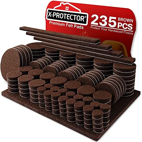 Felt Furniture Pads X-PROTECTOR 235 PCS Premium Furniture Pads - Felt Pads Furniture Feet Best Wood Floor Protectors - Protect Your Hardwood & Laminate Flooring! by X-Protector