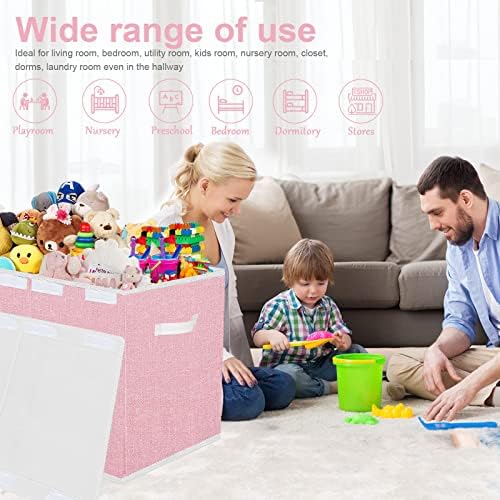 Pantryily Large Foldable Toy Storage Box with Lid,Plush Toy Organizer Chest - Image 2