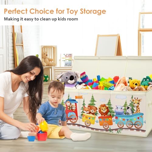 decalsweet Large Toy Box Collapsible Chest Organizer with Flip Lid for Kids - Image 6
