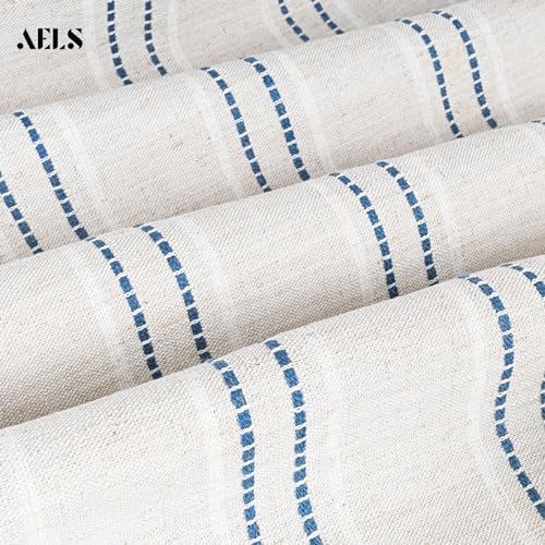 AELS Farmhouse Hanging Laundry Hamper with 2 Hooks, Boho Beige & Blue Stripes Laundry Bag with Zipper & Wide Open Top, Over the Door Organizer for Dirty Clothes, Washable Space Saving Storage - Image 3