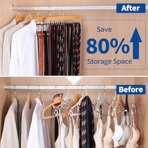 Belt Hanger for Closet, 2 Pack Closet Organizers, Natural - Image 4