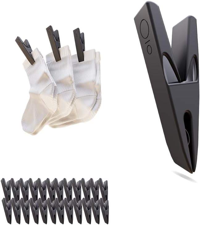 MYCLIPit Sock Clips – Keeps Socks Together During Laundry – Stainless Steel Laundry Clips with Rubber Guard – Keeps Socks Paired, No More Lost Socks, Saves Time – Black, 24ct by Unknown
