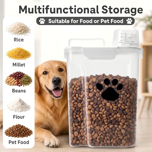 5-7Lbs Dog Storage Container with cleaning brush and Measuring Cup - Image 5