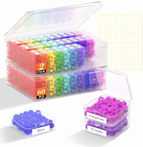 2 Pack 60 Pcs Bead Organizer Box, Clear Plastic Storage Containers by Profasion