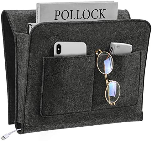 YOUDENOVA Bedside Caddy, Bedside Organizer for Dorm Room, Bunk Bed, Grey by YOUDENOVA