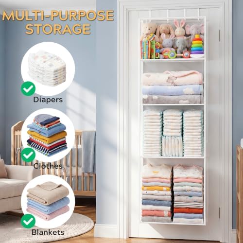 Ofiray-home Over the Door Stuffed Animal Storage with Clear Dust Cover - Image 6