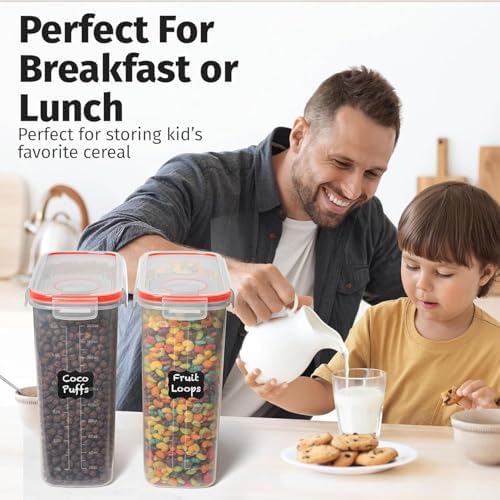 Shazo 2 Pack (6.3L / 213OZ) EXTRA Large Airtight Food Storage Cereal Containers for Bulk Food Storage BPA-Free Plastic Container, Pantry Organization and Canister for Rice, Pasta, Sugar & Flour - Image 2