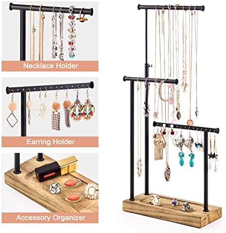 SRIWATANA Carbonized Black Jewelry Organizer Stand, Tall Necklace Holder - Image 6