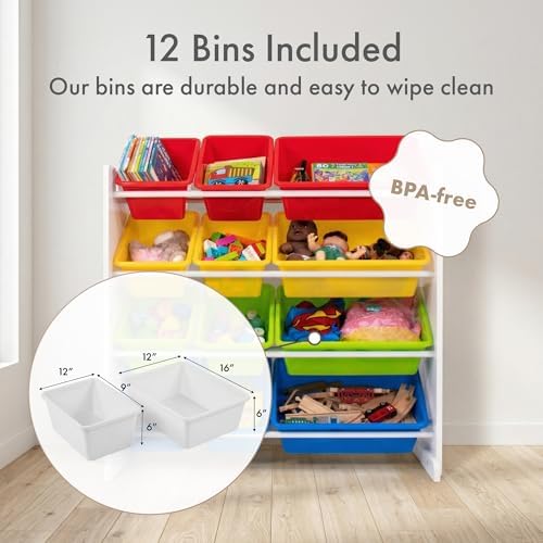 Humble Crew Kids Toy Organizer with 12 Bins, 4 Tier Storage for Playroom - Image 3