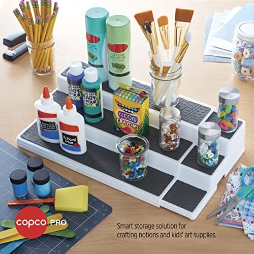 Copco 3 Tier Expandable Cabinet Organizer - Spice Rack Shelf for Pantry, Kitchen, Bathroom, Closet Storage - Adjustable Tiered Spice Organizer with Non-Slip Liner - Image 7