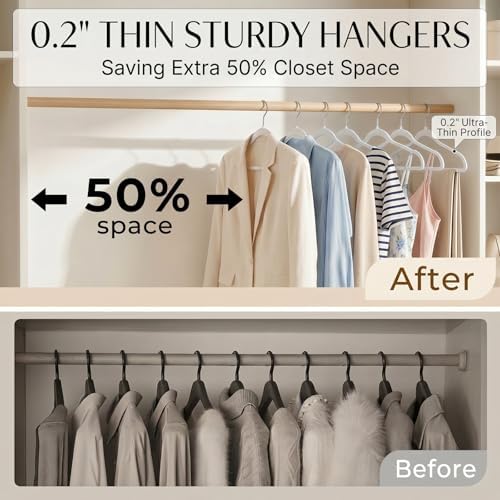 SMARTOR Plastic Hangers 100 Pack - Thin Hangers for Space Saving - White - Image 3